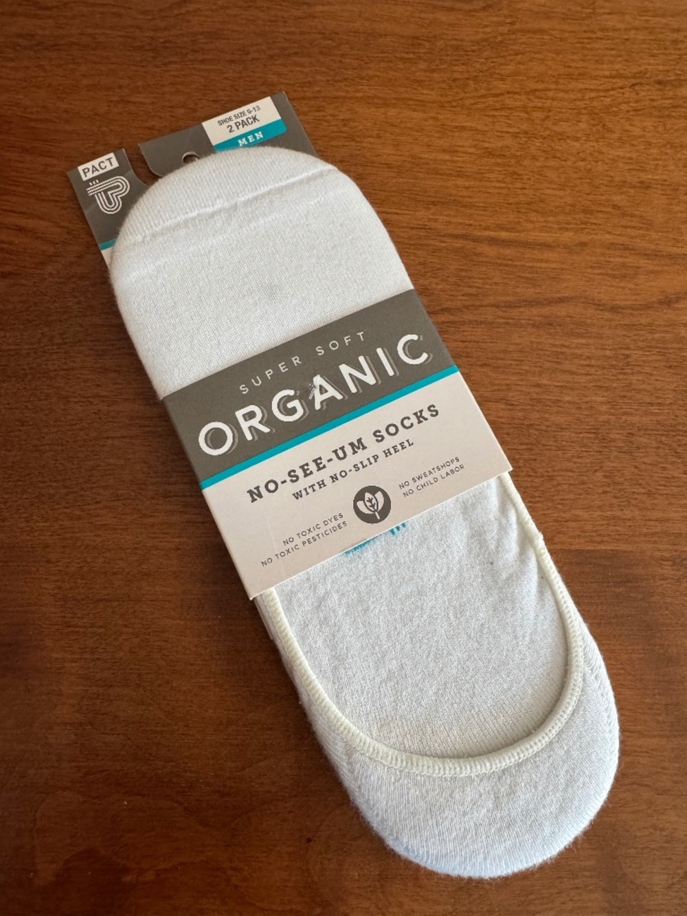 NWT Pact Mens Organic No-See-Um Socks two pack